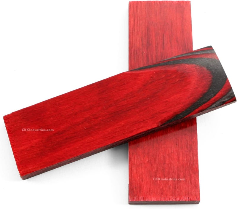 EZSMITH Dymalux Handle Scale Set - (Layered) - (Apple Jack) - (Red/Charcoal) - (5.0 x 1.5 x 0.250) - Custom Handle Material - Image 1